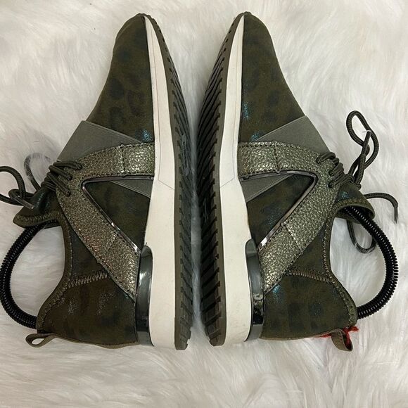TopModa Green Leopard Print Sneakers Size 7.5 Bin 22 - Picture 7 of 12